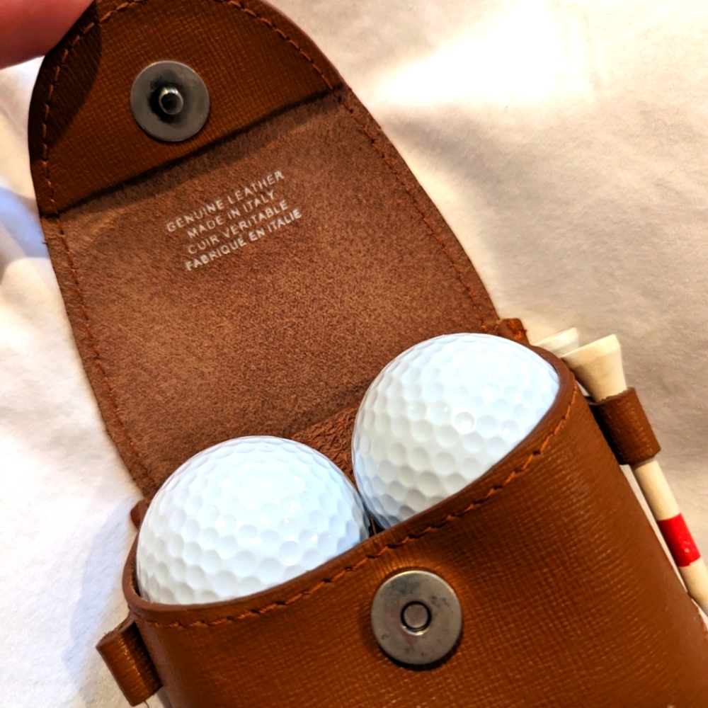 Leather Golf Ball Holder